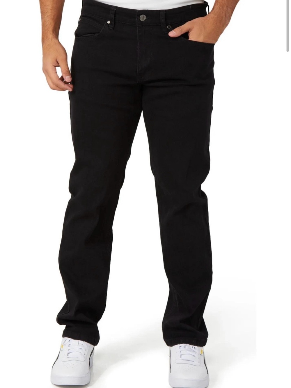 Vince Camuto Men’s Black Straight Mini Cuff Jeans Size 34 NWT
